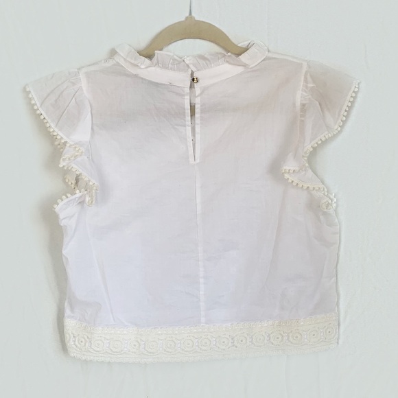 White Lettuce Trim Top - Picture 3 of 4